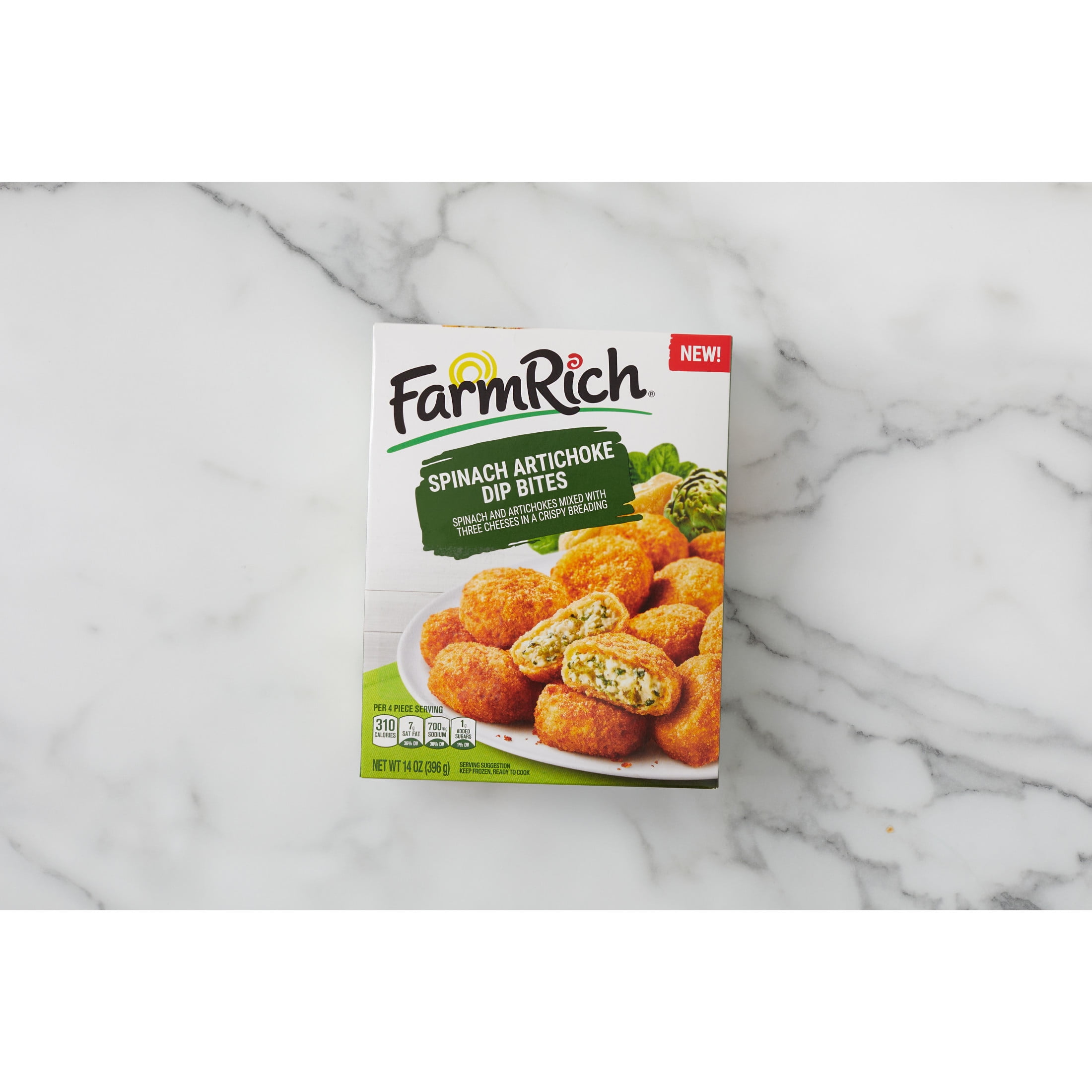 Farm Rich Spinach Artichoke Dip Bites, 14 oz (Frozen Snacks & Appetizers)