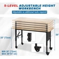 thumbnail image 3 of 2024 New 48" Heavy Duty Wood Work Bench, with Pegboard and Power Outlets, Adjustable Height, for Woodworking, Office, Workshop, 3 of 6