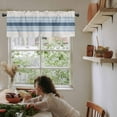 thumbnail image 5 of Grey Blue Stripes Valances for Windows Farmhouse Kitchen Curtains Valances Rod Pocket Valance Curtains for Kitchen Windows Country Modern Gradient Lines Art Window Valances for Bathroom 42"x18", 5 of 6