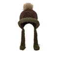 thumbnail image 4 of Women's Fleece Lined Ear Flap Hat, Winter Thermal Trapper Hat, Windproof Cold Weather Cap, Outdoor Sports Ear Muff Hat, Knit Aviator Hat with Ear Flaps, Winter Ear Protection - Coffee, 4 of 4