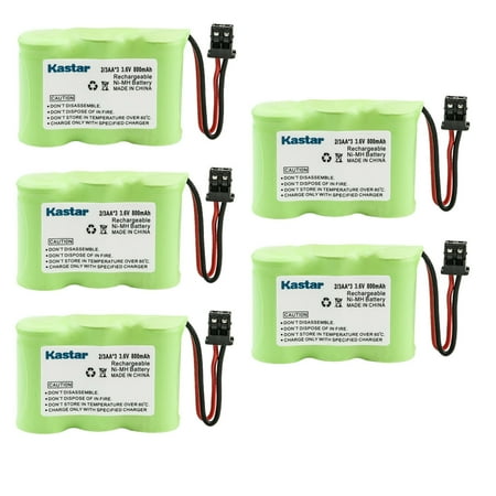 Kastar 5 Pcs 3.6V 800mAh NiMH Battery Replacement for Lenmar CBC316 CBC-316 GP30AAK3BMS Nomad 24027X 4068 4905 4935 4952 Northwestern Bell3200 38100 382001 Southwestern RC-003029 RC004362 RC-004362