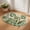 DarkSeaGreen, variant on Half Circular Door Mat 16"x24", Black Botanical Absorbent Non Slip Welcome Mats for Front Door, Pastoral Spring Floral Classic Black Diatomaceous Entryway Rug for Bathroom Kitchen Apartment Entrance