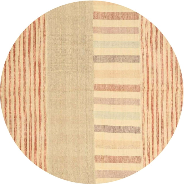 Ahgly Company Tapis d'Intérieur Lavables en Machine Ronds Contemporains en Or Brun, Ronds de 4'
