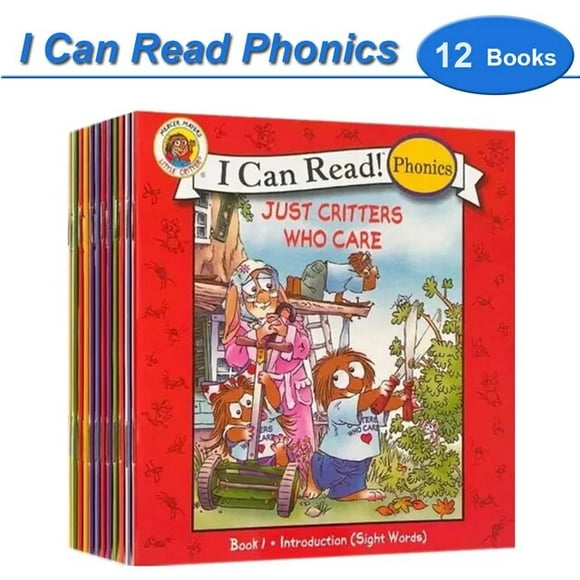 Juego de 12 libros de fotos para Nios libro de bolsillo de cuentos en inglés lectura Montessori para bebés
