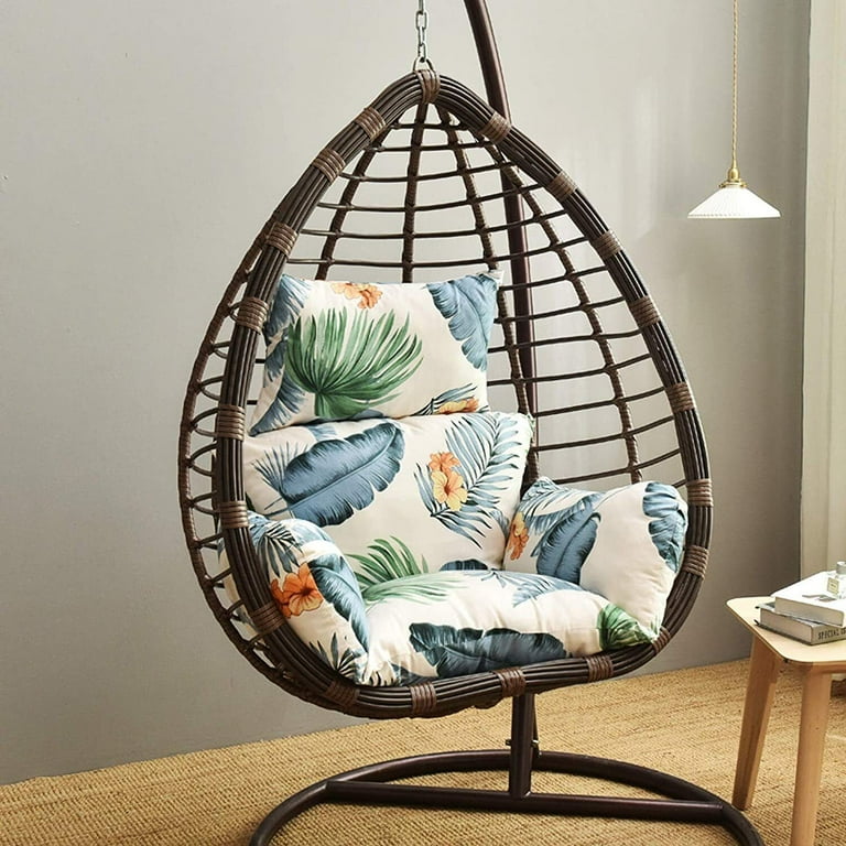 TOPCHANCES Patio Chair Cushion Cushions for Hanging Egg Chair Washable Swing Chair Cushion Hanging Egg Chair Pad Hanging Basket Chair Seat White
