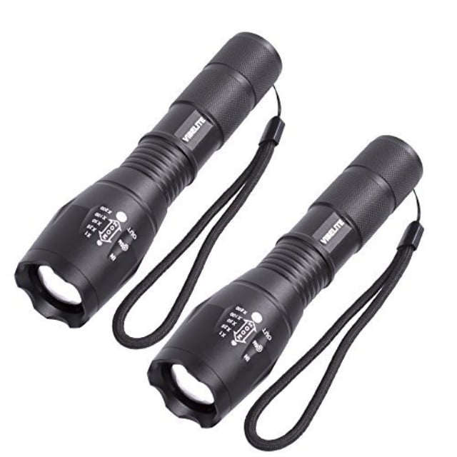 New Ultra Bright Tactical Flashlight 5 Modes Adjustable Waterproof Torch 2 Pack 