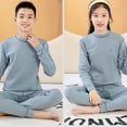 thumbnail image 4 of Cethrio Boys Cotton Pajama Sets, Thermal Long Sleeve Comfy Stretch Boys' Sleepwear Blue Size 6-7, 4 of 5