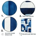 thumbnail image 3 of Designart "Sapphire Symmetry In Blue And White" Abstract Shapes Floater Framed Wall Decor, 3 of 5