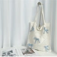 thumbnail image 7 of Bow Beach Bag,Topboutique Bow Tote Bag,Bow Crochet Handbags,Crochet Hollow Out Shoulder Tote Bag,Casual Knitted Totes Handbags for Girls Summer Beach Shopping,1 Pc Blue,Topboutique, 7 of 7
