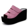 thumbnail image 4 of Womens Wedges Non-Slip Open Toe Flip-Flops Breathable Thick Bottom Shoe Slippers, 4 of 9
