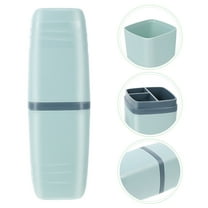 KHBUAB Travel Toothbrush Holders 1Pack Green Rectangular PP Storage Box for Toothbrush and Toothpaste 7.9x2.4in