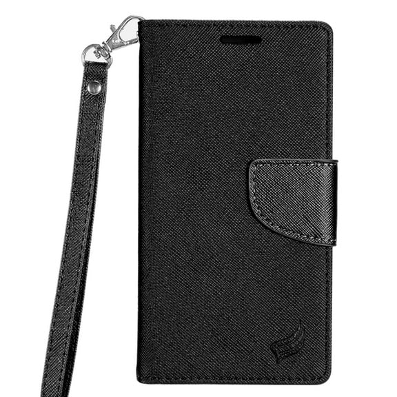 GSA Folio Card Slot Wallet Flap For Samsung Galaxy J3 (2017), J327, Emerge, Black