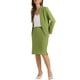 thumbnail image 4 of Conjuntos de falda INSPIRE CHIC para mujer, traje sin cuello, blazer y faldas lápiz, 2 piezas, atuendos elegantes, XL, verde oliva, 4 of 6