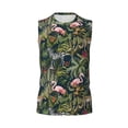 thumbnail image 6 of Picia Flamingos And Palm Leaves mens Cotton Tank Undershirts , Moisture-wicking Ribbed Tanks, Lightweight Cotton Tank Undershirts-Medium, 6 of 8