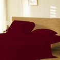 thumbnail image 4 of Flex Top King Size Sheets for Sleep Number Bed 4 Pcs 800 TC 100% Egyptian Cotton 12" Inch Deep Pocket Sheets Split Top King Sheet Set Split Down 28" from The top - Burgundy Solid, 4 of 7