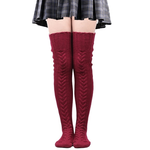 Women's Knit High Boots Socks Extra Long Winter Over The Knee Stockings Leggings Holiday Stocking Prisoner Tube Top Small Stocking for Women with Garter And Stockings Fishnet Rave