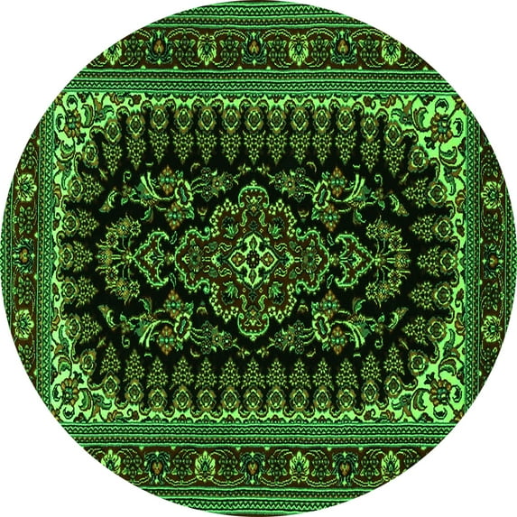 Ahgly Company Indoor Round Persian Green Traditional Area Rugs, 6' Round