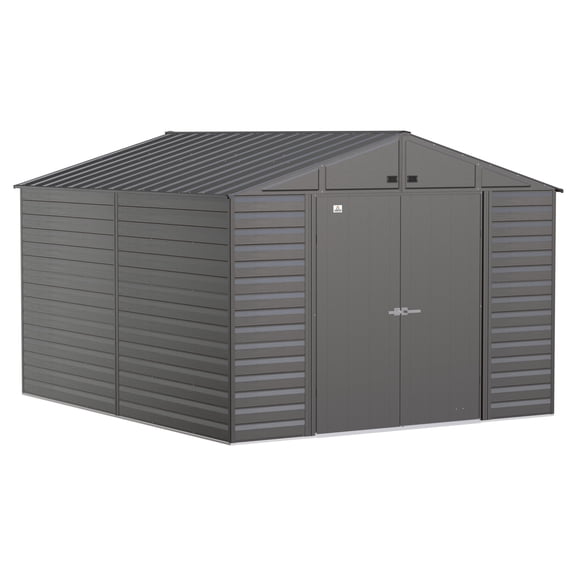 Arrow Select 10 x 12 x 8 ft Charcoal Steel Storage Shed