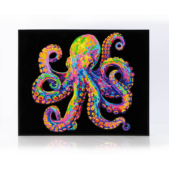 Diamond Dotz Neon Flock Octopus Diamond Painting Kits for Adults - Colorful Diamond Art Kits a Relaxing Creative Craft Kit with Dotz Gems 14x18