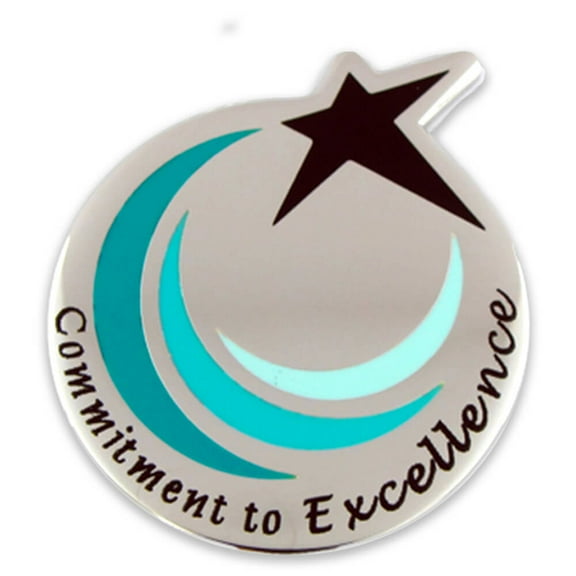 PinMart's Commitment To Excellence Employee Recognition Award Magnetic Lapel Pin