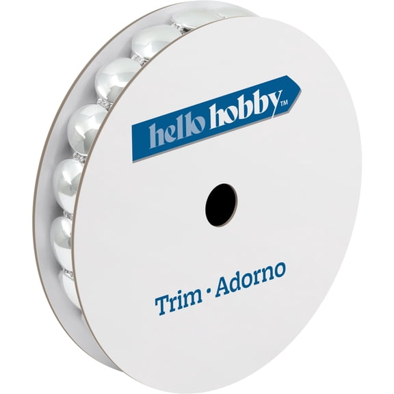 Hello Hobby Silver Dome Sewing Trim, 10 mm x 1 yd