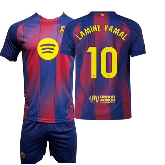 Lamine Yamal #10 Barcelona soccer set size Youth 18