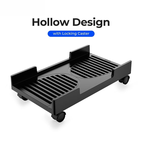 ORICO Mobile CPU Stand with Casters ABS Gaming PC Tower Stand for Under Desk Computer Stand Black Computer Tower Stand Under Desk Pc Stands-18.11*10.43*2.36 in