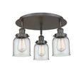 thumbnail image 3 of Innovations Lighting  Bell - 3 Light 17" Flush Mount Clear/Oil Rubbed Bronze, 3 of 5