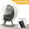 thumbnail image 2 of Dextrus Grey Rocking Egg Chair with Plush Cushions, 330lb Weight Capacity, Anti-Slip Features, All-Season Durable Wicker Rattan, Perfect for Indoor and Outdoor Relaxation Areas, 2 of 5