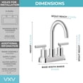 thumbnail image 4 of Grifo de baño VXV con 2 manijas, juego central de 10 cm con desagüe desplegable, 4 of 7