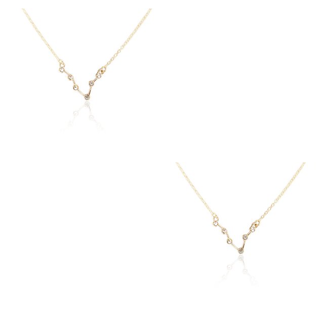 Qarigey Ins constelaciones tema zodiaco collar rhinestone chic encanto colgante Type5 NO5