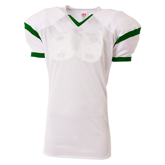 A4 Rollout Football Jersey For Men in White/Forest | N4265