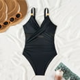 thumbnail image 4 of Brnmxoke Womens Swimsuits One-Piece Swimsuits Slimming Metal Modest Tummy Control Bathing Suit Slimming Full Coverage Mesh Swimwear Beach Pool Sets Black,XL, 4 of 8