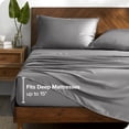 thumbnail image 4 of Juego de Sábanas Bare Home TENCEL™ Lyocell Derivado Del Eucalipto Split King Gris Claro, 4 of 8