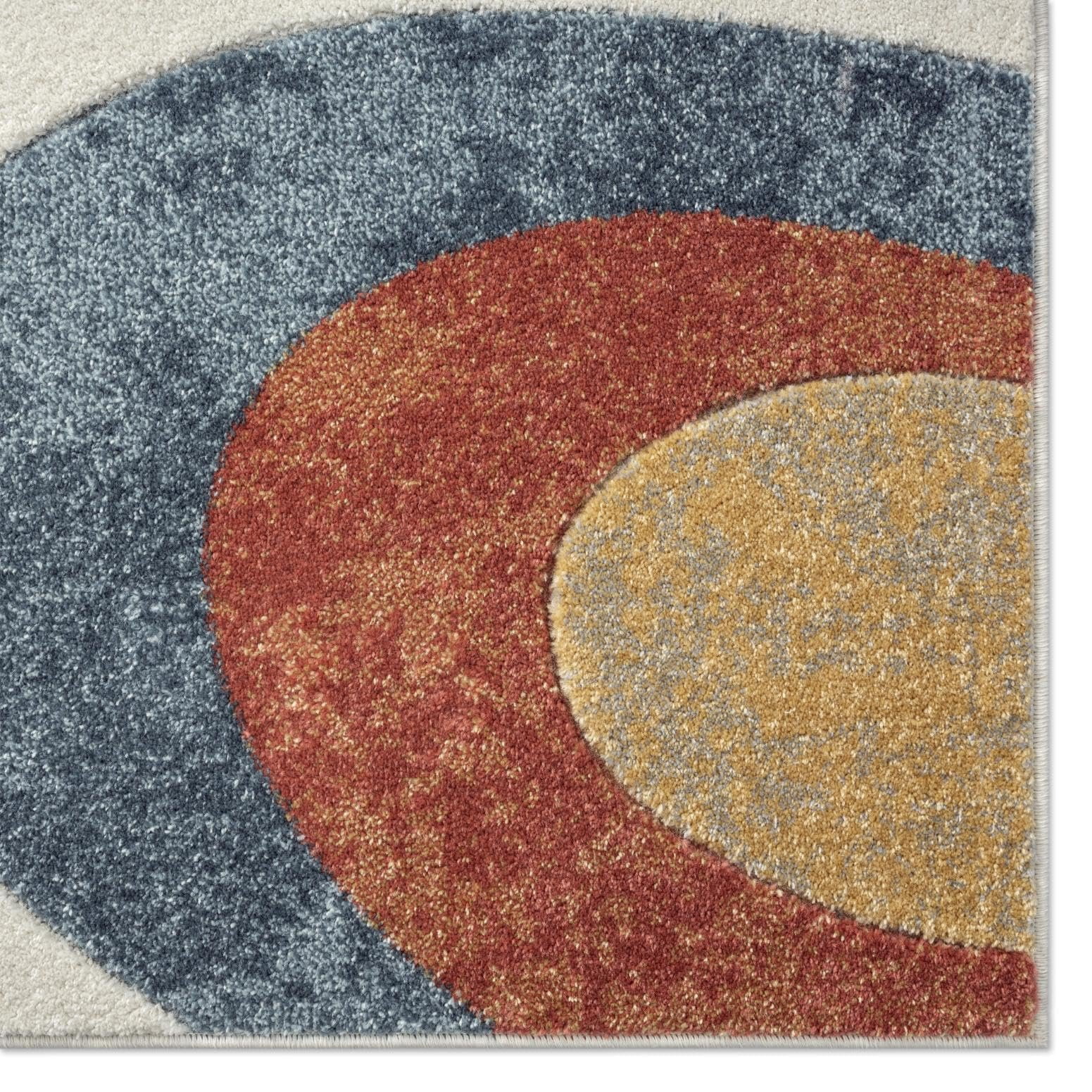 Home Dynamix Tribeca Slade Contemporary Abstract Area Rug, Blue/Rust, 7'10"x10'6"