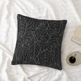 thumbnail image 4 of LNWH Decorative Pillow Covers, Black Fallen Leaves Square Sofa Decorative Knit Pillow Case, 24"x24", 4 of 8