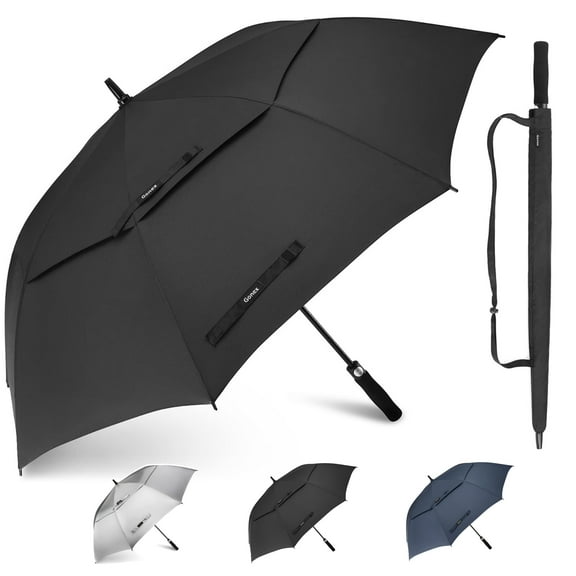 Gonex 68 Inch Automatic Open Golf Umbrella, Extra Large Vented Stick Umbrellas with Windproof Double Canopy
