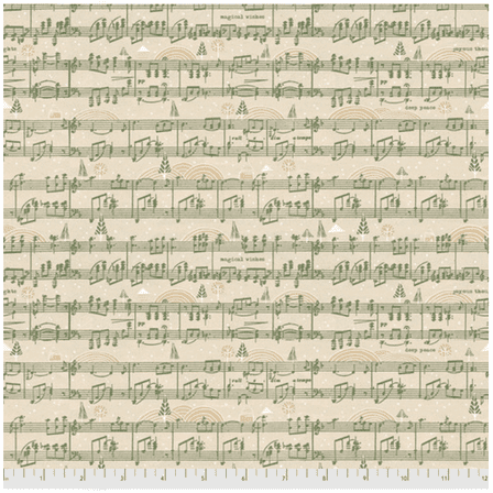 Free Spirit Cori Dantini Holly Jolly Jolly Song Green Cotton Fabric By The Yard