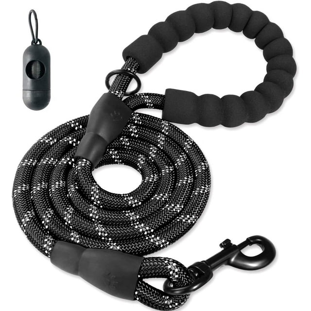 Correa para Perros de 5m con Cómoda Asa Acolchada e Hilos Reflectantes para Perros Pequeños y Medianos con Dispensador de Bolsas