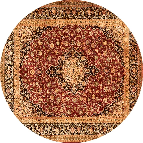 Ahgly Company Indoor Round Persian Orange Traditional Area Rugs, 8' Round