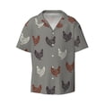 thumbnail image 4 of Salouo Rooster Pattern Cuban Collar Shirts for Men Button-Down Shirt Men's Short Sleeve Shirts Hawaiian Shirts Casual Shirts -4X-Large, 4 of 6
