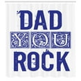 thumbnail image 3 of Father's Day Shower Curtain, Creative Grungy Illustration of Monochrome Dad You Rock Calligraphy, Fabric Bathroom Set with Hooks, 69W X 75L Inches Long, Dark Lavender White, by Ambesonne, 3 of 3