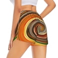 thumbnail image 3 of Xecao's Colorful Swirl for a double-layer running short for women, perfect for gym, tennis, and more, featuring a convenient pocket., 3 of 9