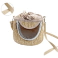 thumbnail image 2 of Bolsa de hombro para hámster, transpirable, suave, cálida, con correa ajustable, pequeña bolsa de transporte para cobayas, petauro del azúcar, talla única, color café claro, 2 of 13