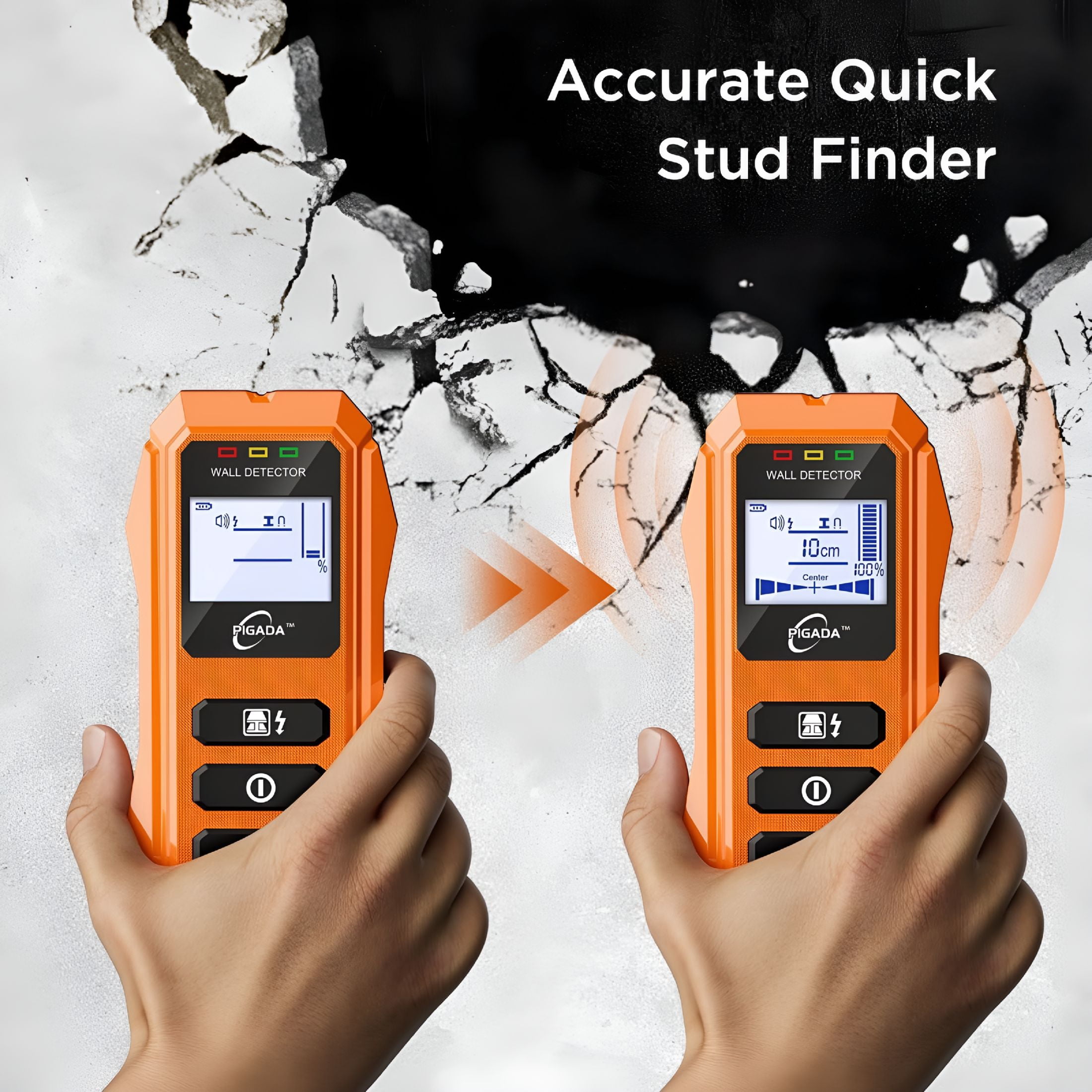GJX 2026 New Stud Finder Wall Scanner - 5 in 1 Stud Finder Tool with Pro Smart Sensor Chip and Hd Lcd Display,Stud Detector Beam Finders for the Center Wood Studs Ac Wire Drywall Detection Pipe