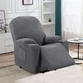 thumbnail image 5 of H.VERSAILTEX Slipcover Stretch Electric Power Lift Recliner Chair Cover with Side Pocket, Soft Thick Jacquard(Single Seat, Grey), 5 of 7