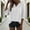 Shirts-112White, variant on Gamivast Linen Womens Tops Dressy Casual Solid Color Split V-Neck Work Tops Loose Fit 3/4 Sleeve Tops Tunic Blouses Business Office Daily Wear
