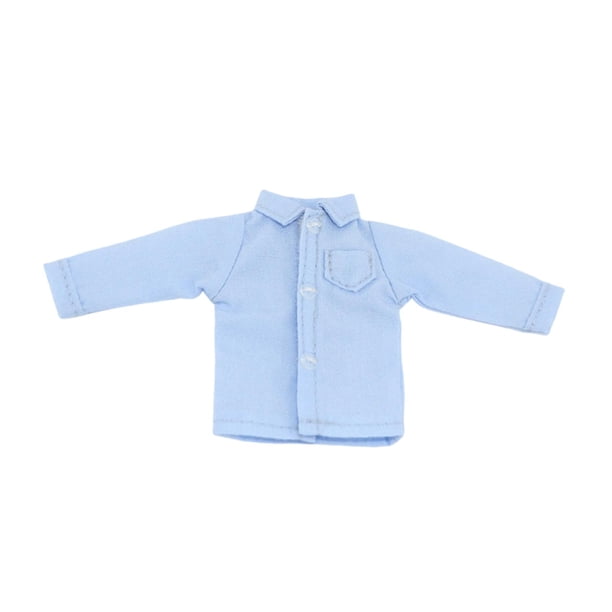 Ropa para figuras de acción a escala 1/12: camisa de tela, atuendo moderno en miniatura para figuras masculinas de 6 pulgadas. Azul