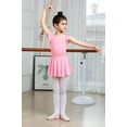 thumbnail image 3 of Yuyuekeji Cute Ballet Leotards for Girls, Soft Ruffle Short Sleeve Leotard for Girls Dance with Dance Skirt, HotPink 10-11 T, 3 of 7