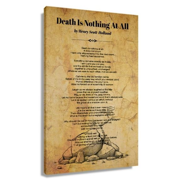Death Is Nothing At All Poem Wall Art Henry Scott Holland Quotes Wall Art Poetry Posters for Bathroom Picture Decor Inspirational Wall Art Framed 20x30 in